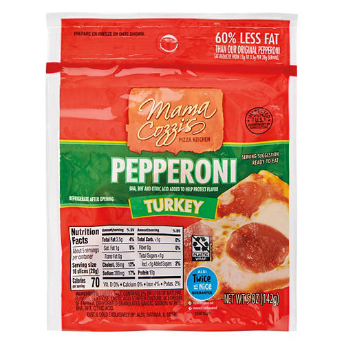 Mama Cozzi's Pizza Kitchen Sliced Turkey Pepperoni, 5 oz